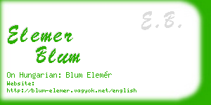 elemer blum business card